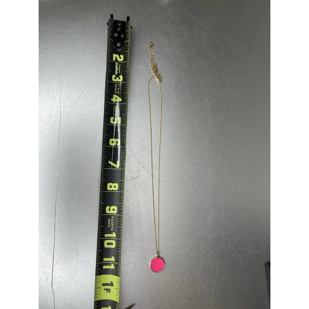 Kate Spade Hot Pink Gold Circle Pendant ‘Hot To Trot’ Necklace